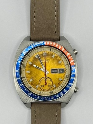 Seiko Pogue Chronograph 41mm  Gold Day/Date Dial Automatic Men's Watch 6139-6005