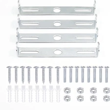 4 Packs Universal Light Fixture Mounting Bracket Square 105x18mm, Silver 