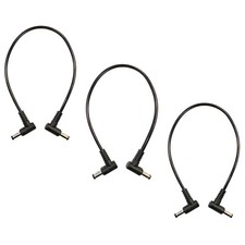 3 Pack 1 Foot Right Angle DC Power 5.5mm x 2.1mm Patch Cables Wire Male to Male
