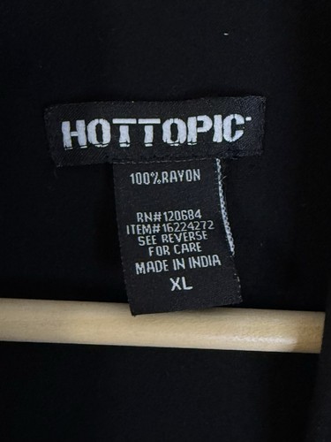 Hot Topic Button Down "I'm Dead" Shirt Size XL Black Lightweight EUC - Picture 3 of 6