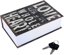 Book Safe Box, Portable Hidden Security Book Storage Case with Key Lock Trave...