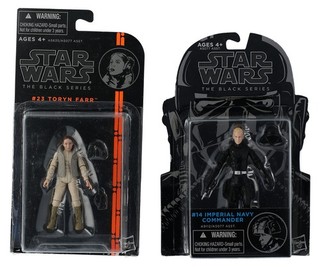 2013 14 Hasbro Star Wars Black Series 3.75" Figure Lot (2) Toryn Navy Commander