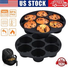 2 Air Fryer Muffin Pan 7 Cups Egg Bites Silicone Cupcake Baking Mold for Party