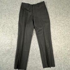 Versace Collection Dress Pants Mens 48 Gray Pinstripe Wool Slacks Flaw No Button