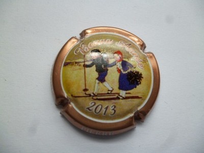 Champagnerkapsel MIGNON Pierre, gutes neues Jahr 2013, rosa Kontur, Nr. 84b