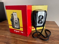 Argus Argoflex Seventy-Five Black Silver Twin Lens Reflex TLR Camera w/ Org. Box