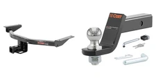 CURT Trailer Hitch Tow Kit w/ 2in Receiver, Ball Mount, Lock, Pin & Clip #13284