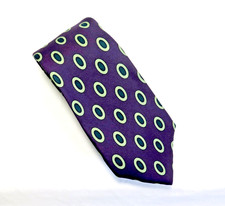 Vintage BURBERRY'S TIE - Purple w/Gr Bl Ovals - 100 Silk - 59" L. 3.5" W.