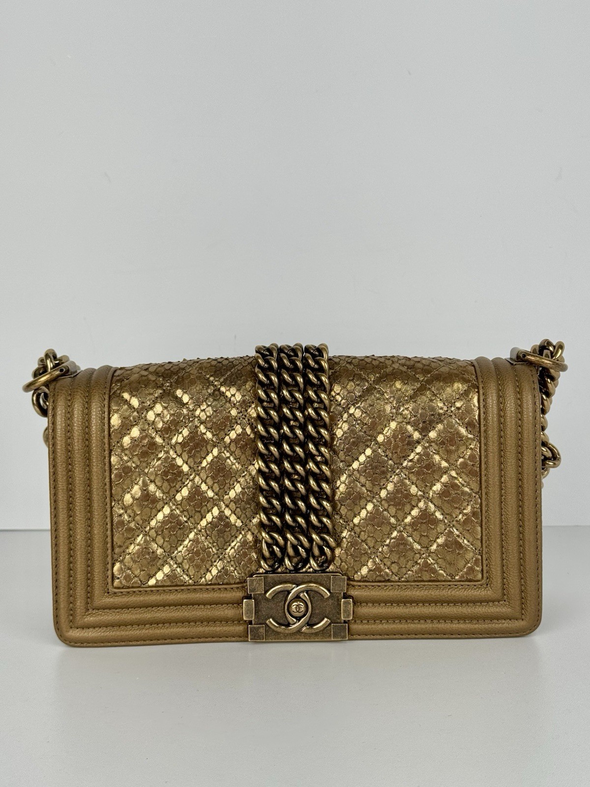 Chanel Medium Boy Flap Bag Python & Leather Trim … - image 2