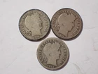 A Lot of 3 silver Barber dimes 1910S 1911S 1912S Good  Cond set RGR 592