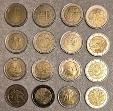 LOT OF 16 €2 EURO COINS EXCELLENT COMMEMORATIVE CONDITION
