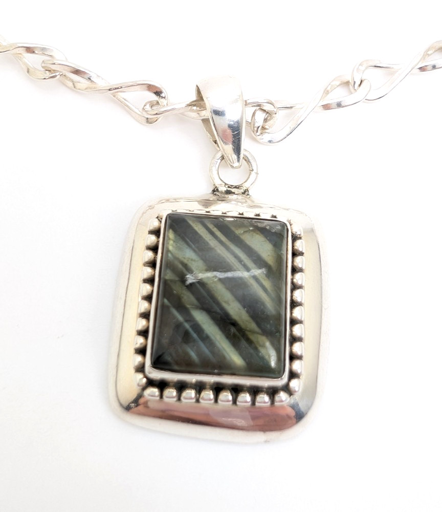 Sterling Silver 925 Labradorite Rectangular Cboch… - image 11