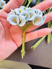 Mini artificial Calla Lily flower heads 288 pcs   light sky blue