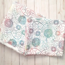 Wilmington Prints Multi Flower Burst Batik Rainbow Cotton Fabric 2 pieces 3 yds