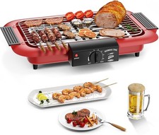 Electric BBQ Grill, Smokeless Non-Stick Indoor/Outdoor Barbecue, 2000W Double tu