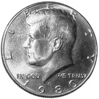 1980 P Kennedy Half Dollar US Clad Coin #391