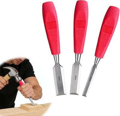 Wood Chisel Set, 3Pcs Wood Carving Chisels for Woodworking, 12mm, 18mm, 25mm