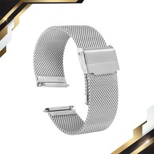 316L Stainless Steel Mesh Watch Band 22mm Quick Release Adjust Straps Silver