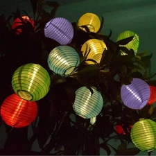 Solar Lantern String Lights Waterproof Outdoor Indoor Colorful 