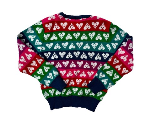 AQUA x Kerri Rosenthal Girls Heart Rainbow Stripe Sweater, Girls Sz M 9-10 - Picture 5 of 8