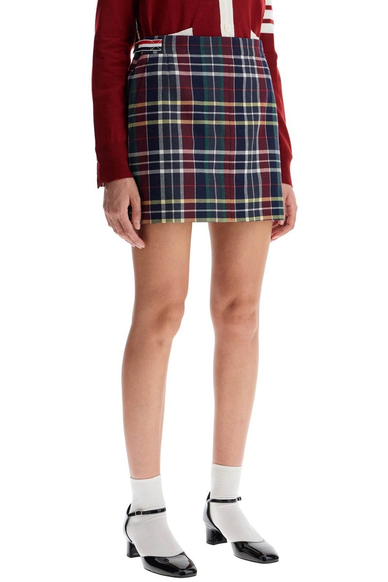 ミニスカート THOM BROWNE FW24 Tartan twill skirt (FGCA04AF0651 996) Wool twill mini skirt THOM BROWNE Woman Tg. 42 IT
