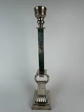 Bombay Company Silver Candlestick 19” Tall Heavy Weighted Holder Vintage Decor