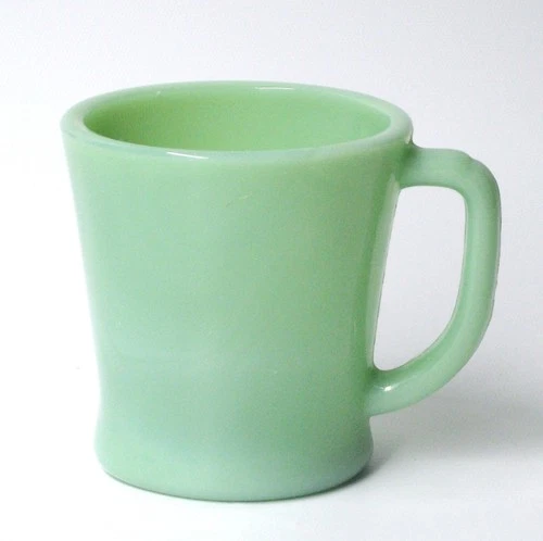 FIRE-KING D-handle JADEITE GREEN opaque glass MUG vintage Anchor Hocking