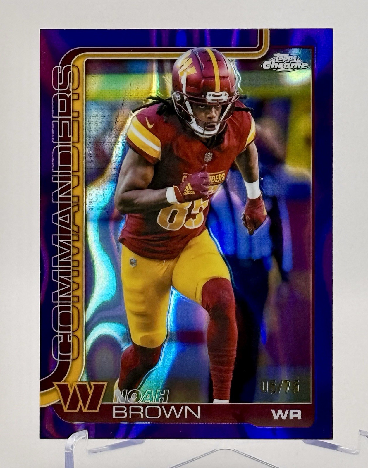 2025-26 Topps Chrome Football - Noah Brown #293 Purple Wave Refractor /75