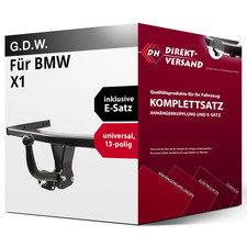 F�r BMW X1 Typ F48 (G.D.W.) Anh�ngerkupplung starr + E-Satz 13pol universell neu