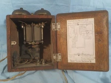Century Telephone Construction Co. Phone Ringer Bell Box Wooden, 1910