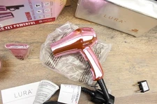 LURA Mini Portable Travel Hair Dryer Dual Voltage Small Lightweight Blow Pink!