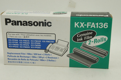 Panasonic KX-FA136 Original Ink Film Replacement Fax Toner 2 Rolls  NEW