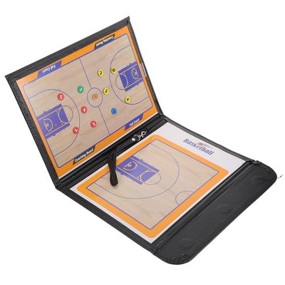 Basketball Coaching Clipboard Foldable PU Training Board with Vivid Colors
