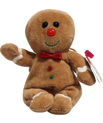 Ty Jingle Beanies - Sweetsy the Gingerbread Man, MWMT Stuffed Animal Toy