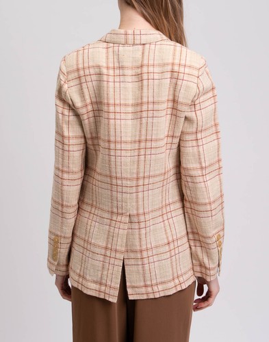 RRP €690 FORTE_FORTE Tweed Blazer Jacket Size 1 S Linen Blend Double Breasted - Picture 5 of 8