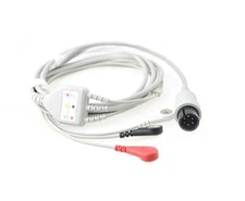 One piece Edan ECG Cable 6Pin Snap AHA 3 lead Compatible
