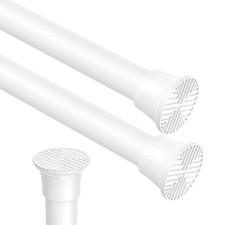 2pack Spring Tension Rods 18-36 Inch Adjustable White Tension Rod Spring Curt...