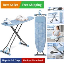 Ironing Board, Compact Iron Board with Silicon Iron Mat, Heat Resistant Cover...