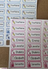 30 Personalized Name Label Waterproof Stickers Kids Teachers Teens Stationary