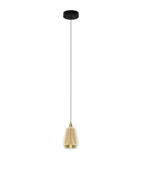Nova Luce Alish Pendelleuchte Gold Champagner-Glas HöHenverstellbar 8W Led 3000K-image