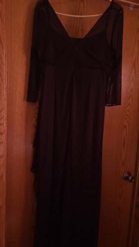 💜 ALEX EVENING lila aubergine Babydoll A-Linie Kleid 16 S Ärmel hinten Reißverschluss Haken - Bild 21 von 21