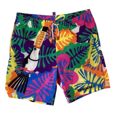 DSquared2 Swim Trunks Size 42 Men's Tropical-Print Toucan Bulldog New Italy Made