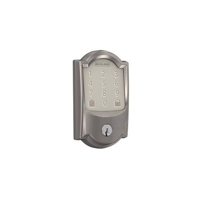 Schlage BE489WBVCAM619 Encode Grade 1 Satin Nickel Metal Wi-Fi Deadbolt 3 L in.