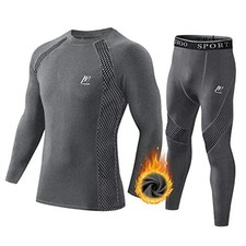 Men's Thermal Underwear Set Sport Long Johns Base Layer Bottom Top for Skiing