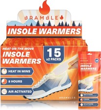Bramble Insole Foot Warmers for Feet 5/15/30 Pair - Up to 10 Hours of Heat, All-