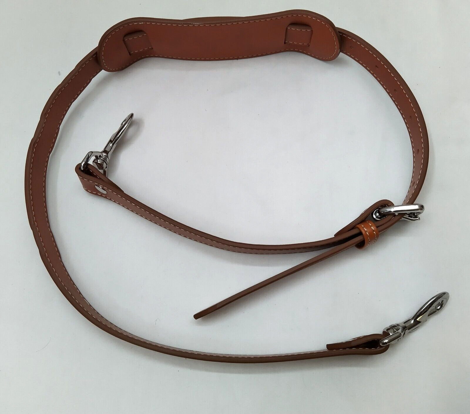 Brown Leather Replacement STrap W' Silvertone Spr… - image 2