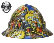 Custom Hydrographic Safety Hard Hat SIMPSONS PRO CHOICE WIDE BRIM