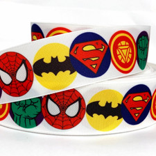 GROSGRAIN RIBBON 5/8", 7/8",1.5", 3" Cartoons Batman Superman Heroes Printed
