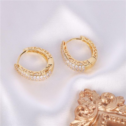 Elegant Gold-plated Hoop Earrings – Stylish Women's Jewelry, Valentine's Gift - Picture 17 of 24