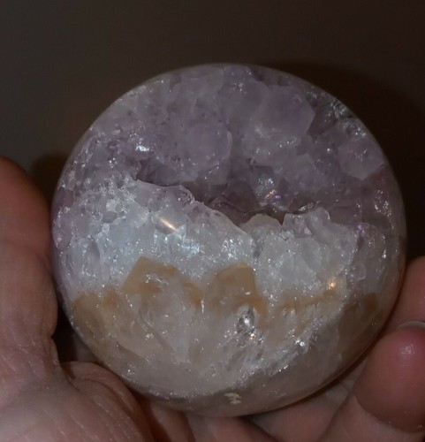 *Seltene 77 mm rosa & lila Amethyst Moosachat Geode Kugel💕 - Bild 12 von 12